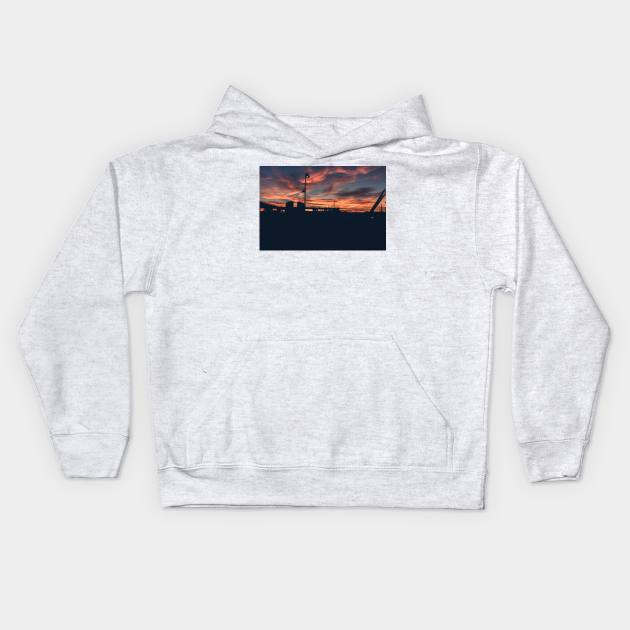 Sunset Over the City Kids Hoodie by Luigi Veggetti